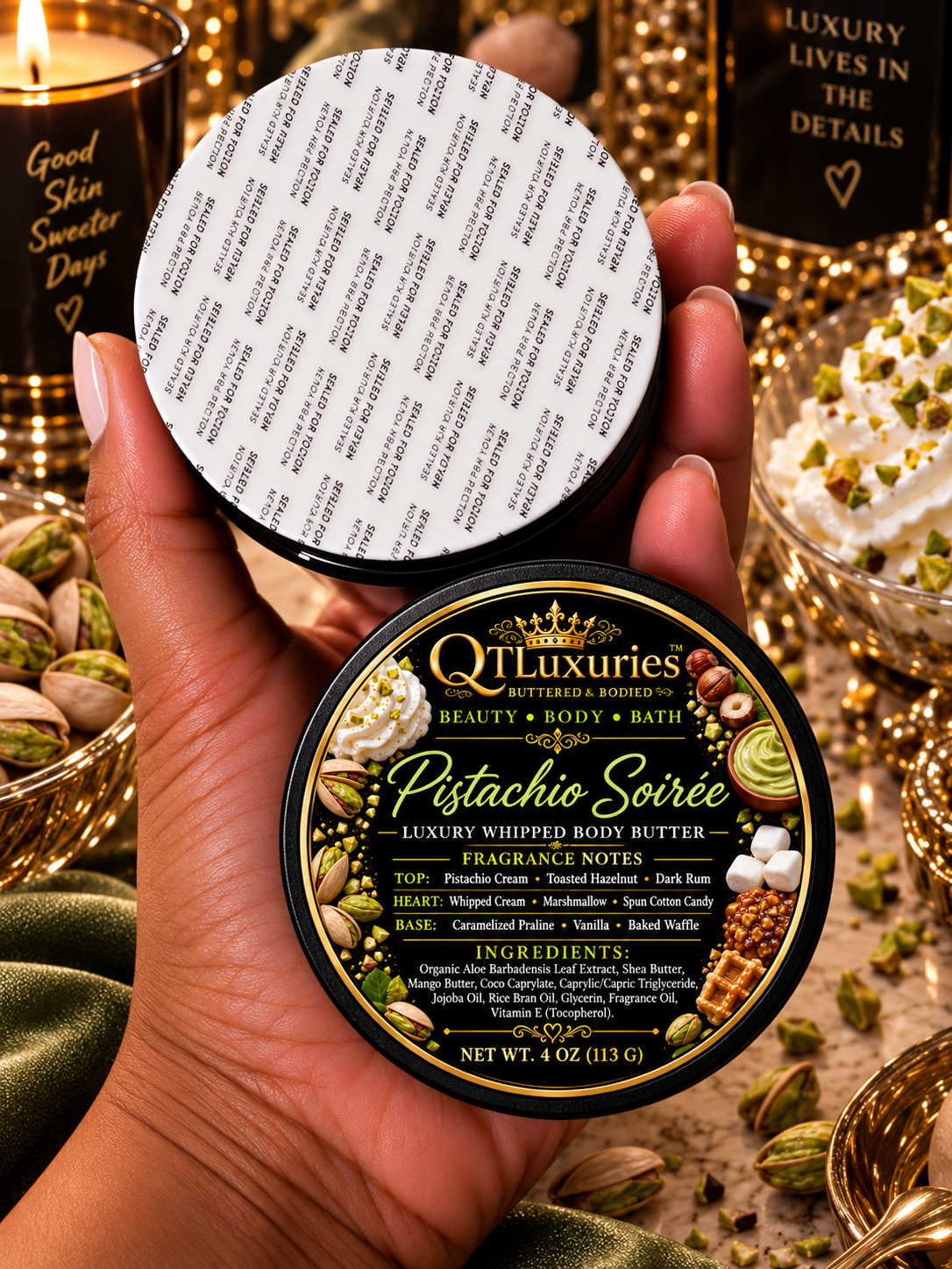 Pistachio Soirée whipped body butter