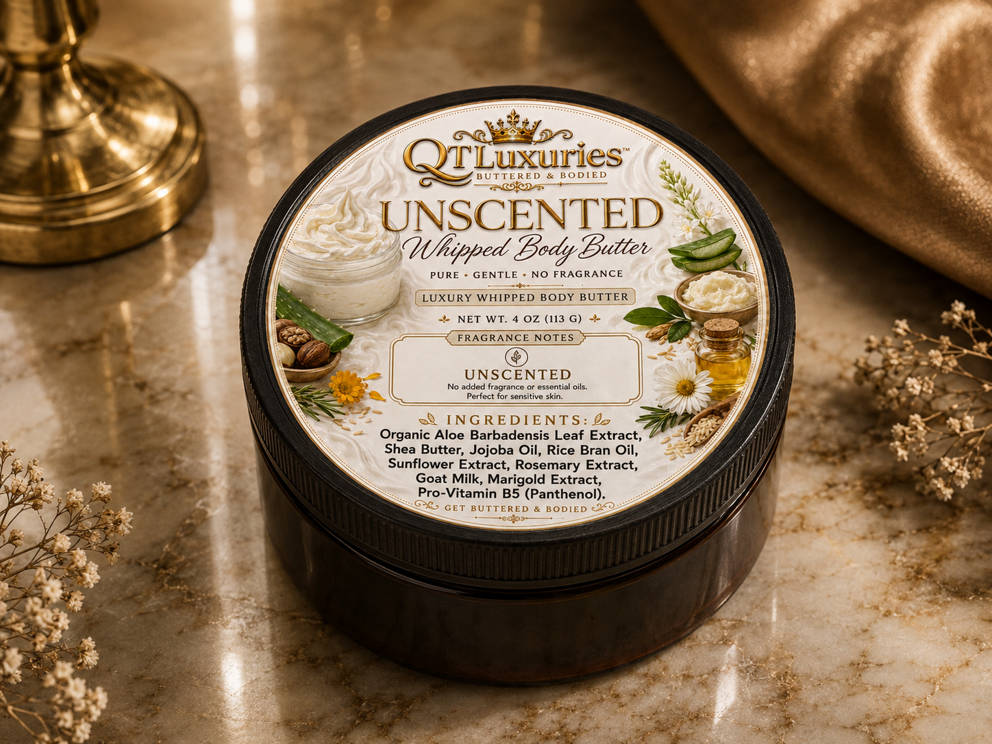 Unscented whipped body butter