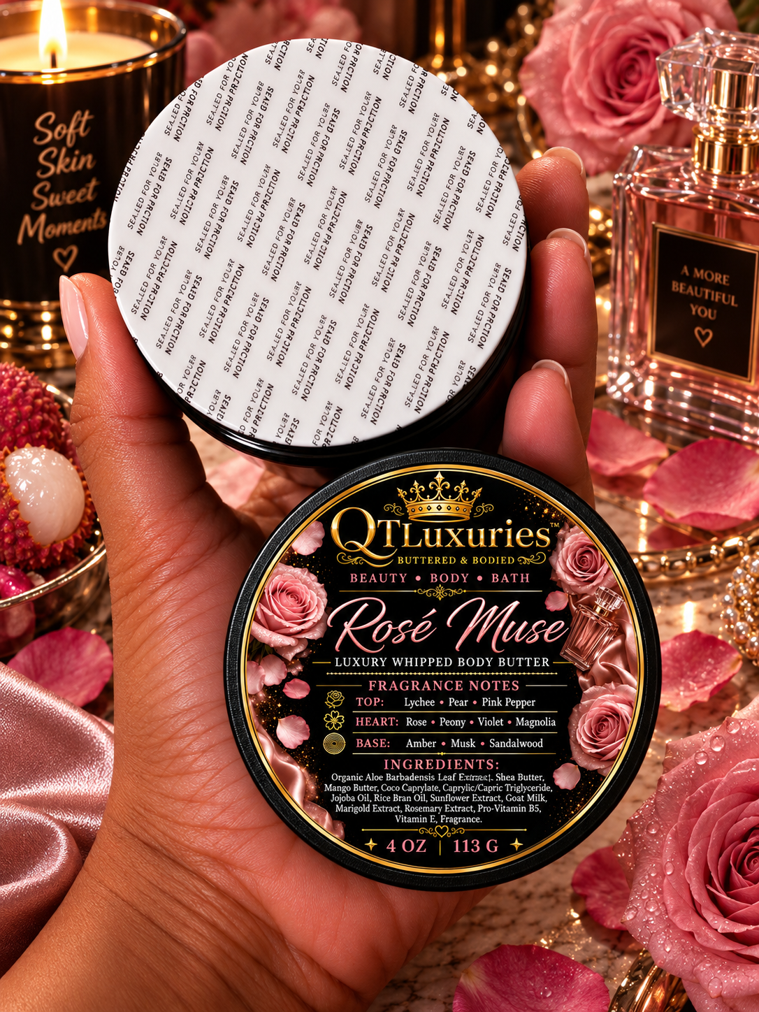 Rosé Muse whipped body butter