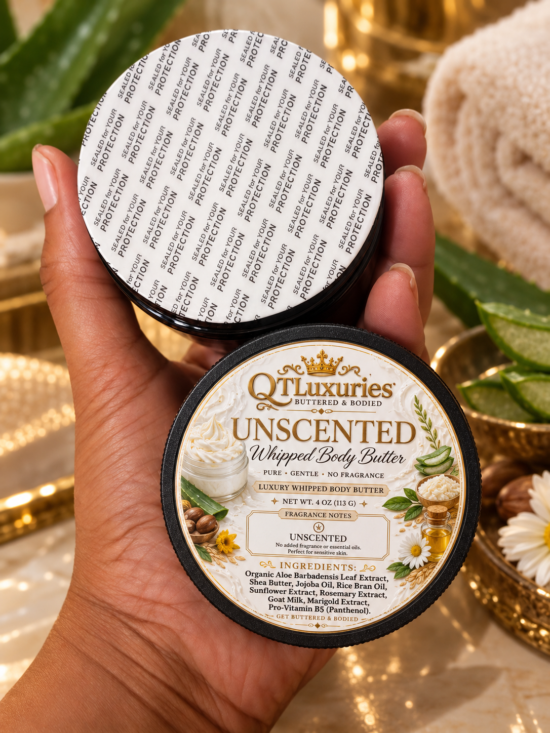 Unscented whipped body butter