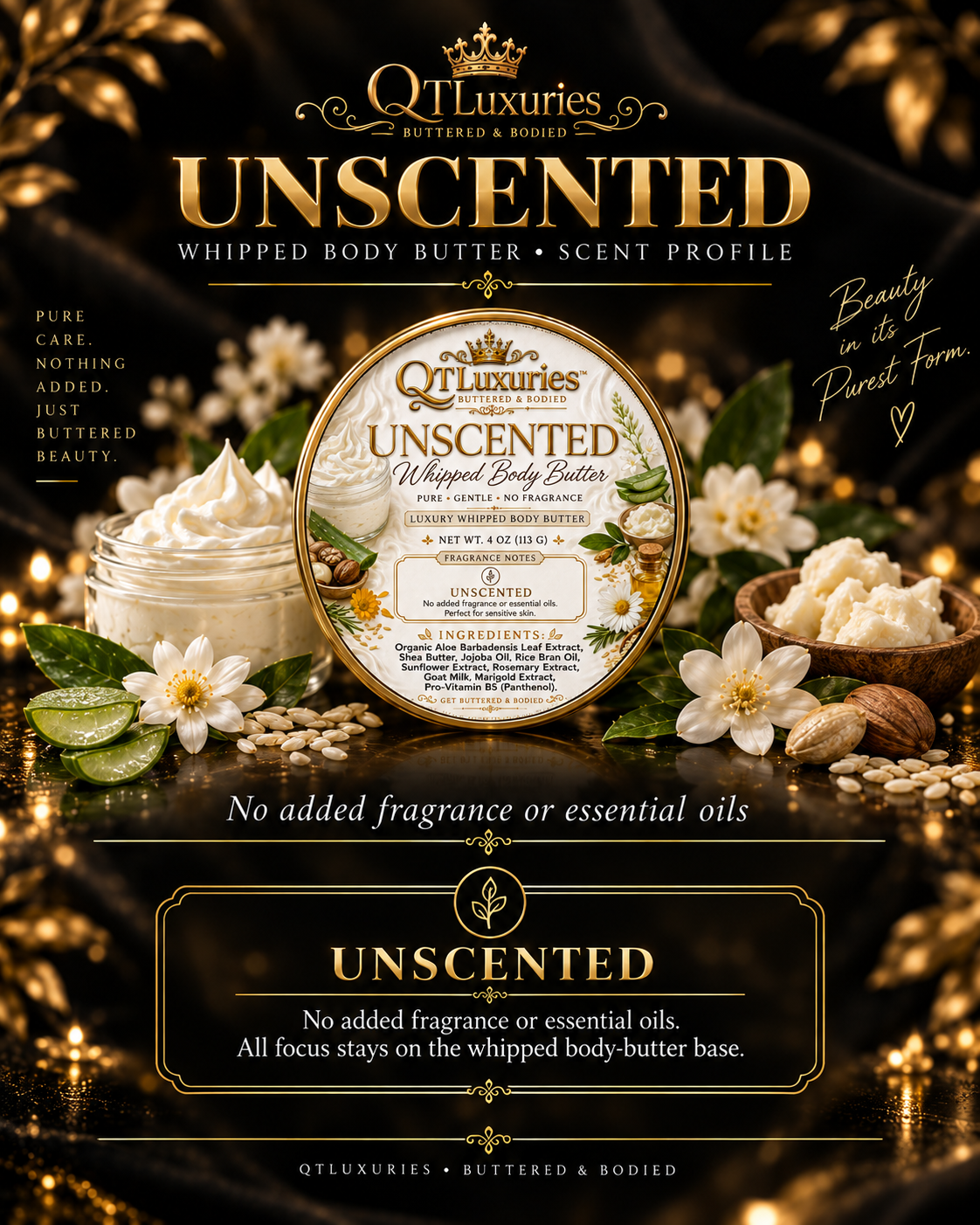 Unscented whipped body butter