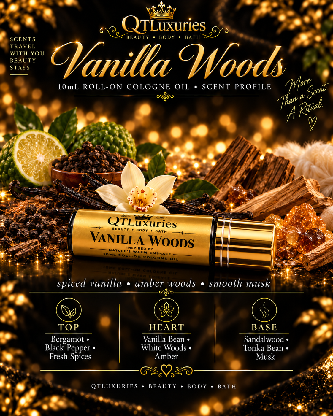 Vanilla Woods 10mL Roll-On Cologne Oil